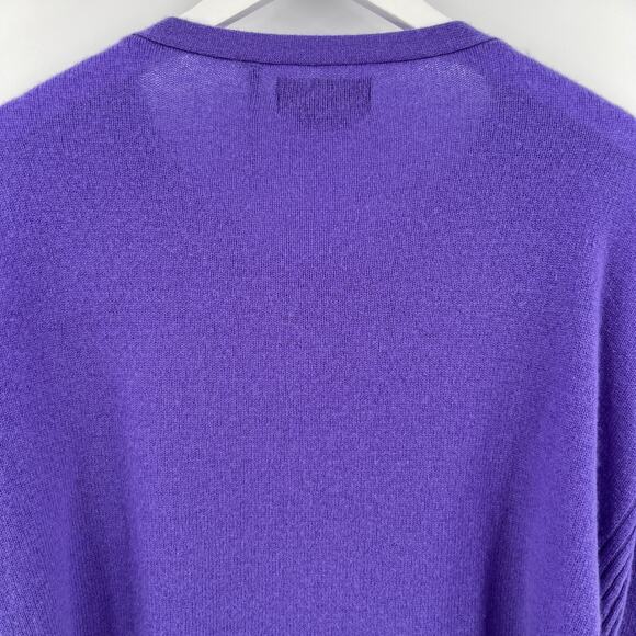 by Anthropologie The 100% Cashmere‎ Collection Purple Sweater Ribbed Size Medium - Picture 6 of 10